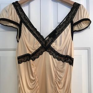Express top with lace accents